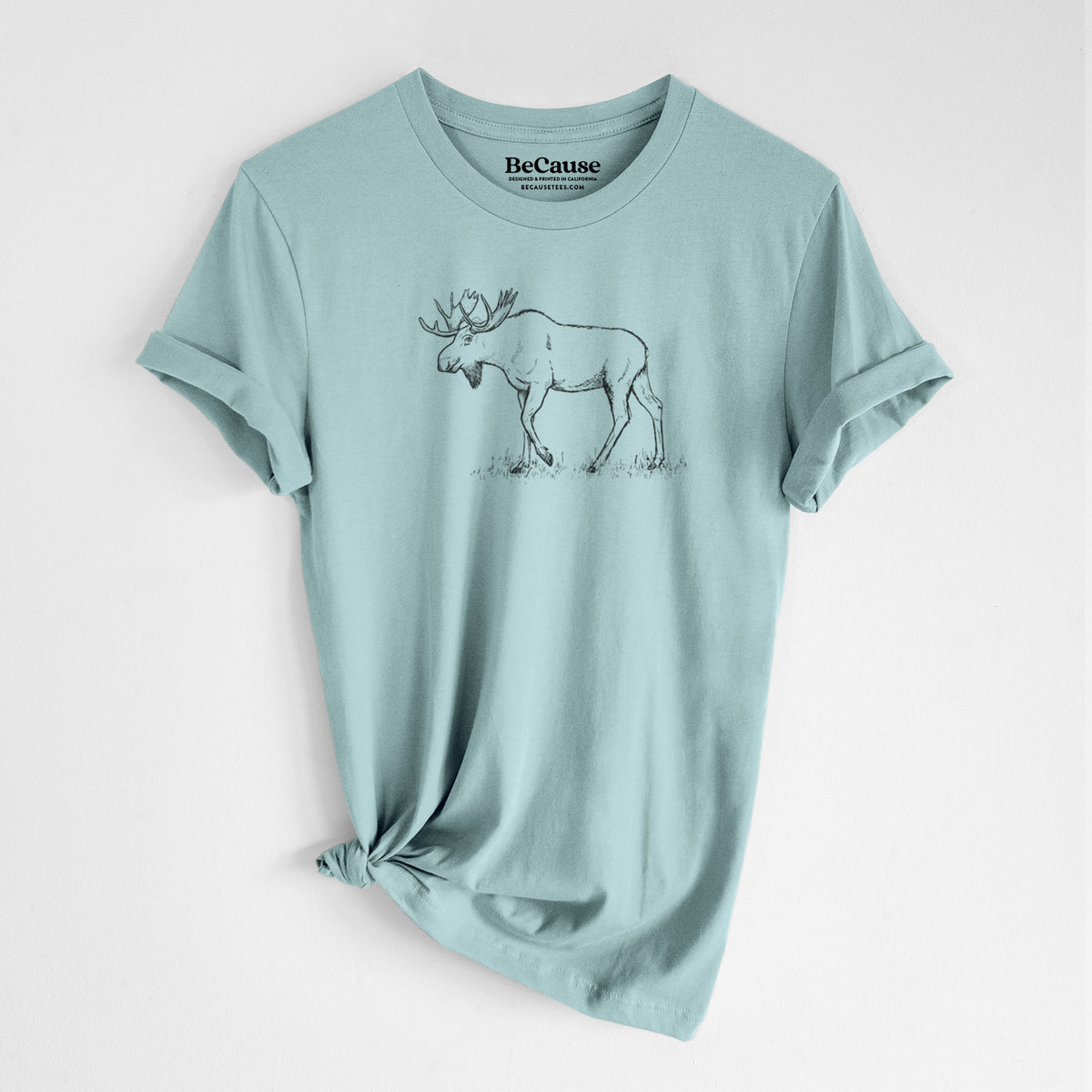 Bull Moose - Alces alces - Lightweight 100% Cotton Unisex Crewneck