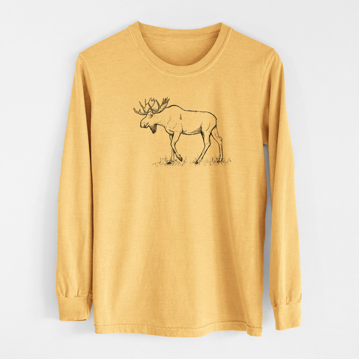 Bull Moose - Alces alces - Heavyweight 100% Cotton Long Sleeve