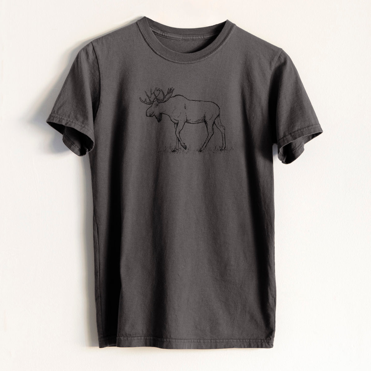 Bull Moose - Alces alces - Heavyweight Men&#39;s 100% Organic Cotton Tee