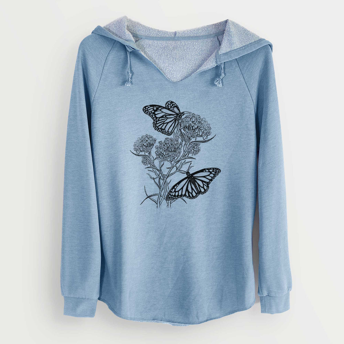 Narrowleaf Milkweed with Monarchs - Cali Wave Hooded Sweatshirt