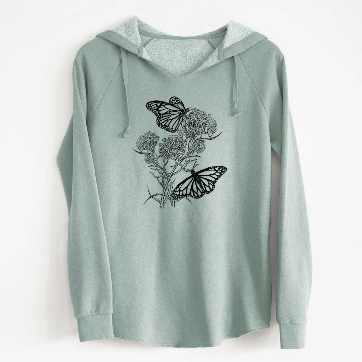 Narrowleaf Milkweed with Monarchs - Cali Wave Hooded Sweatshirt