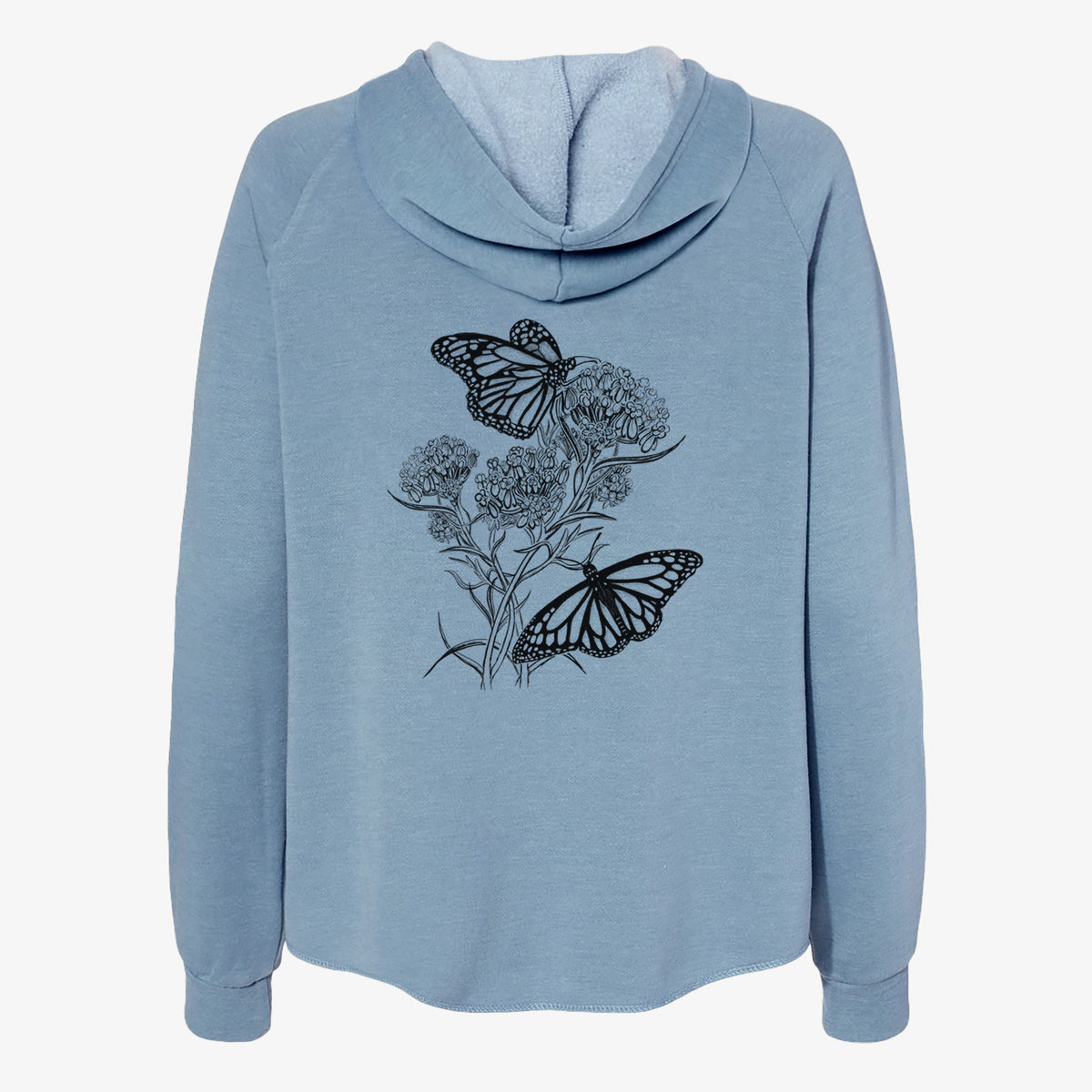 Narrowleaf Milkweed with Monarchs - Women&#39;s Cali Wave Zip-Up Sweatshirt