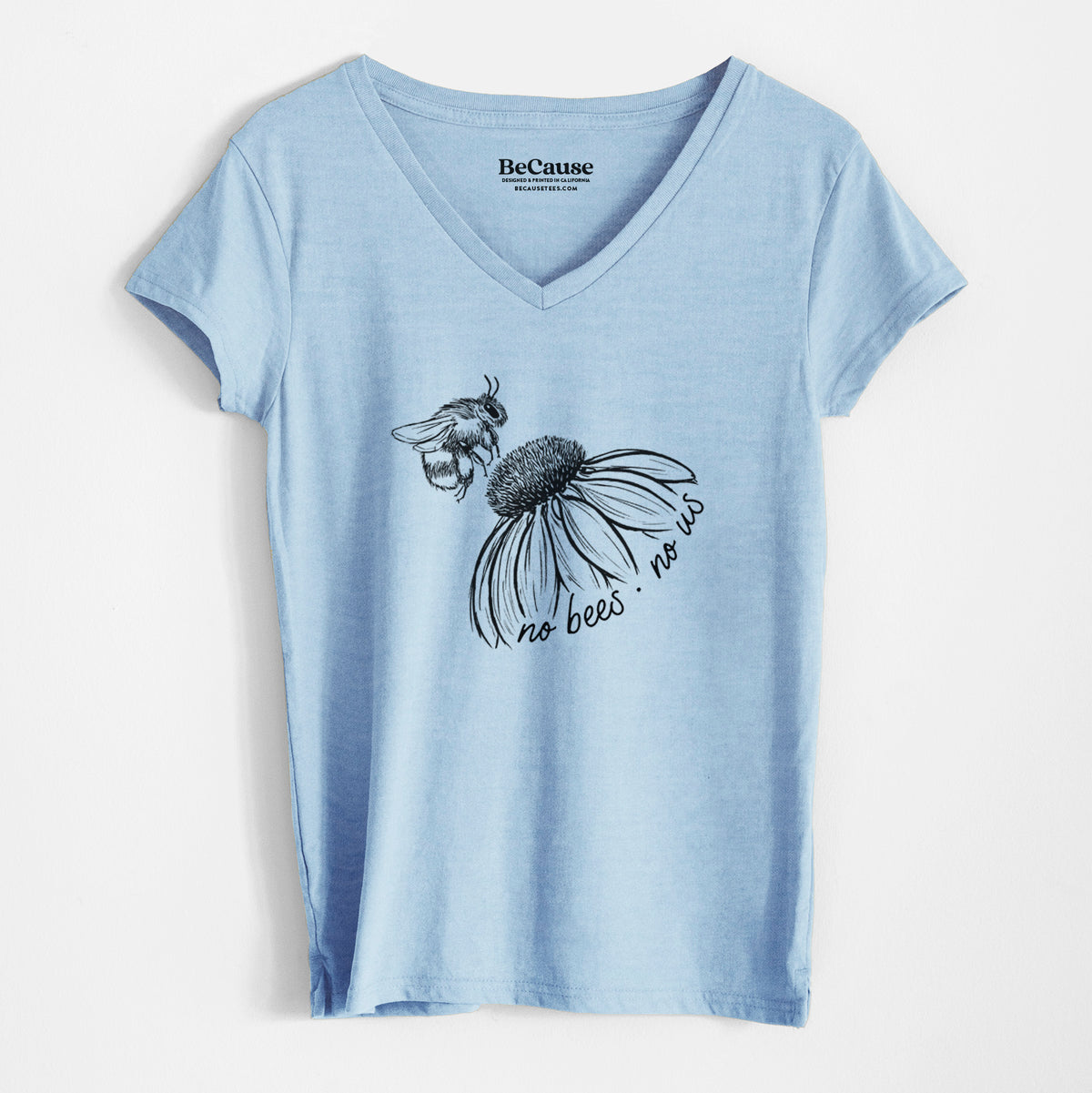 No Bees No Us - Women&#39;s 100% Recycled V-neck