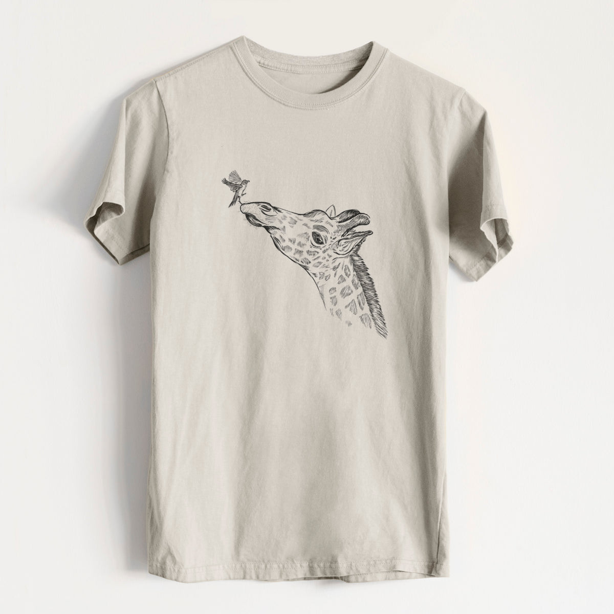 Northern Giraffe - Giraffa camelopardalis - Heavyweight Men&#39;s 100% Organic Cotton Tee