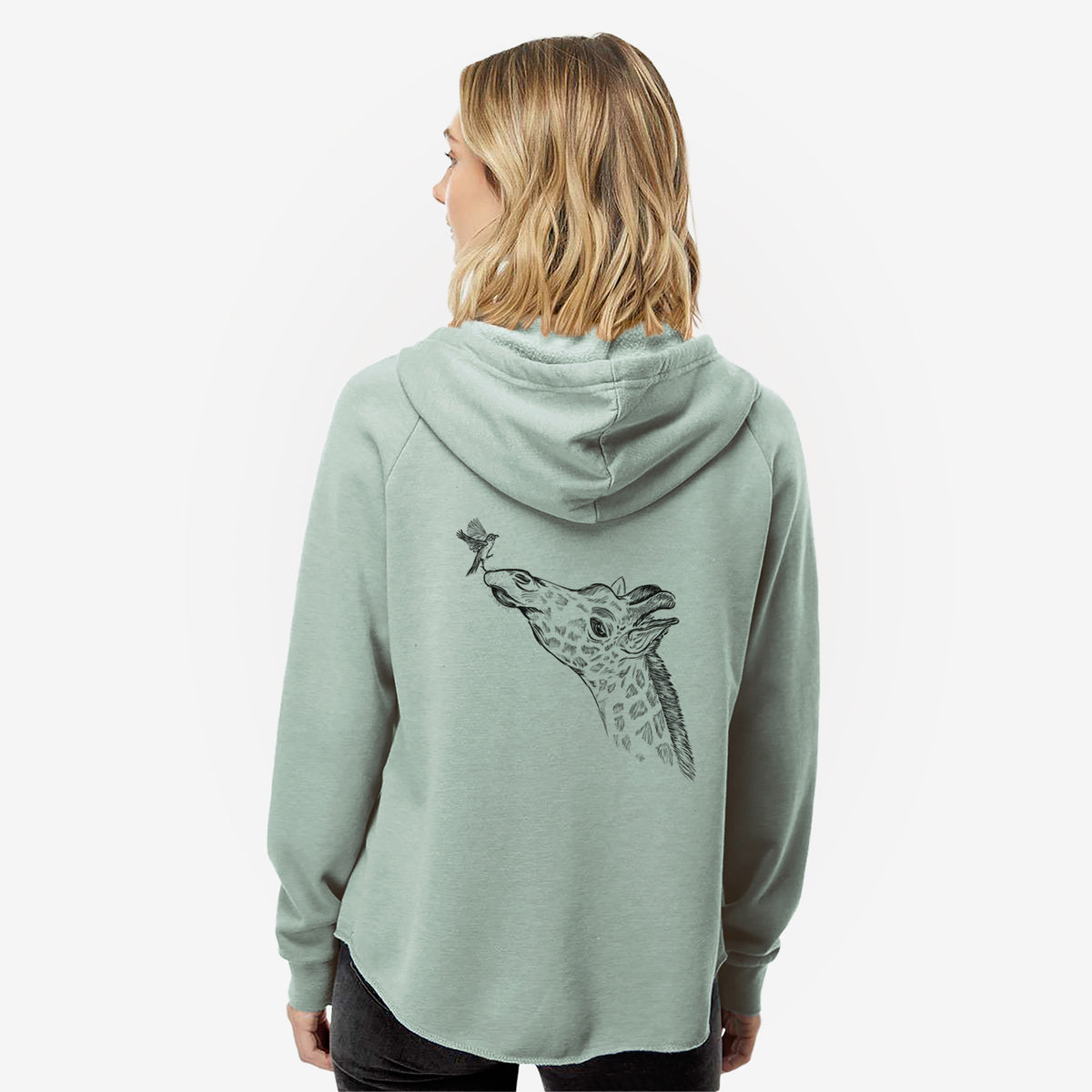 Northern Giraffe - Giraffa camelopardalis - Women&#39;s Cali Wave Zip-Up Sweatshirt