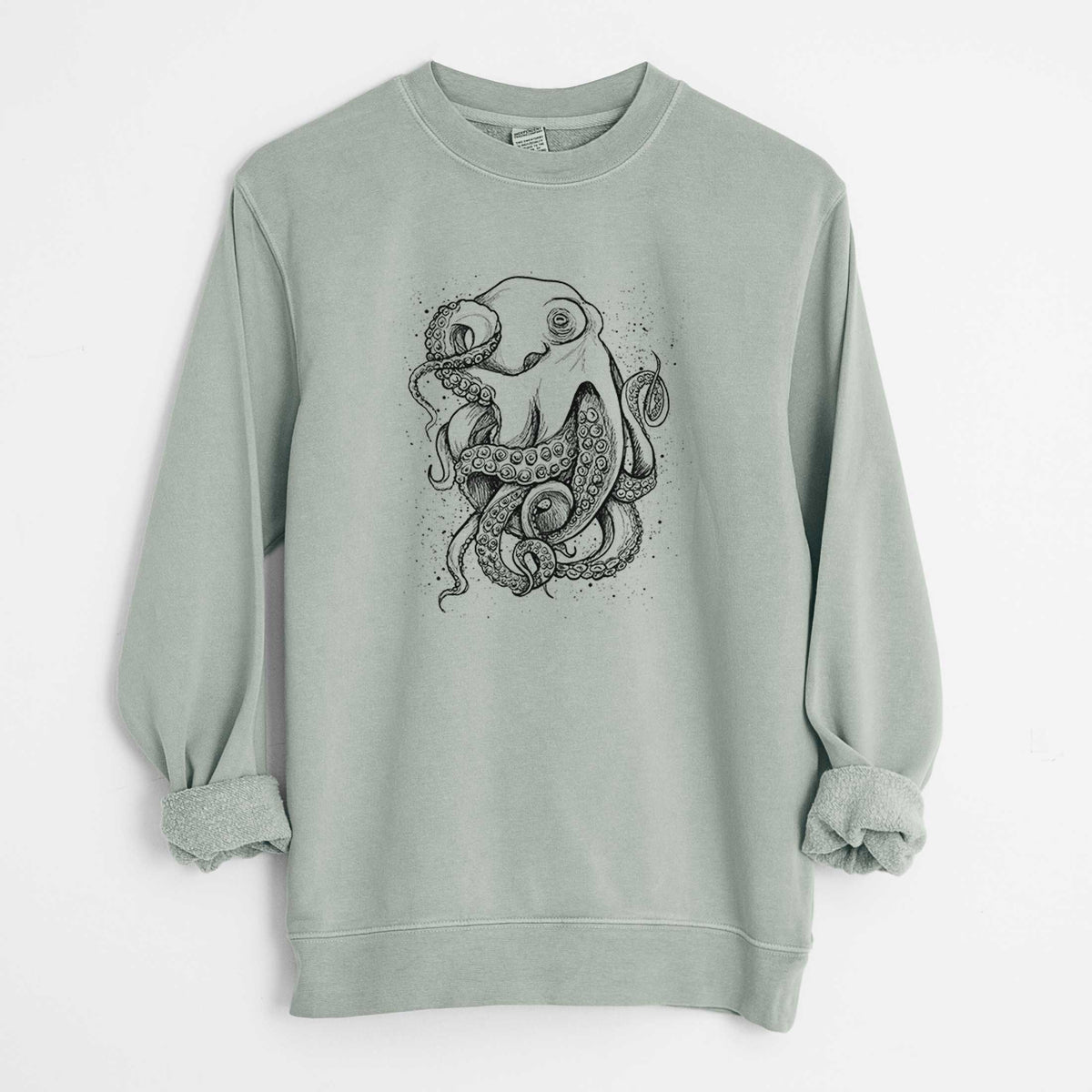 Octopus Vulgaris - Common Octopus - Unisex Pigment Dyed Crew Sweatshirt