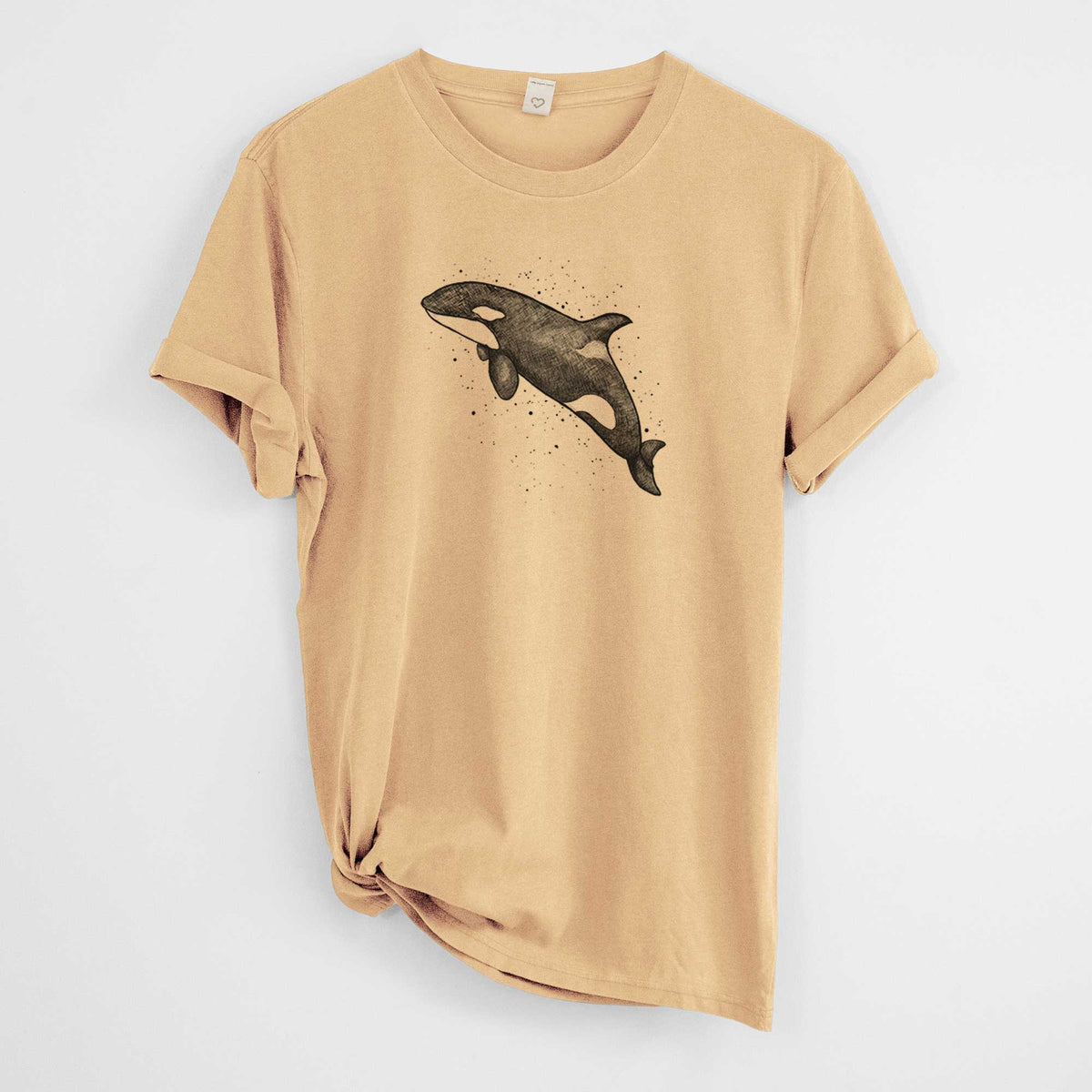Orca Whale -  Mineral Wash 100% Organic Cotton Short Sleeve