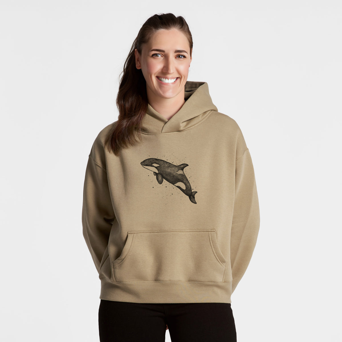 Orca Whale - Women&#39;s Heavyweight Relaxed Hoodie