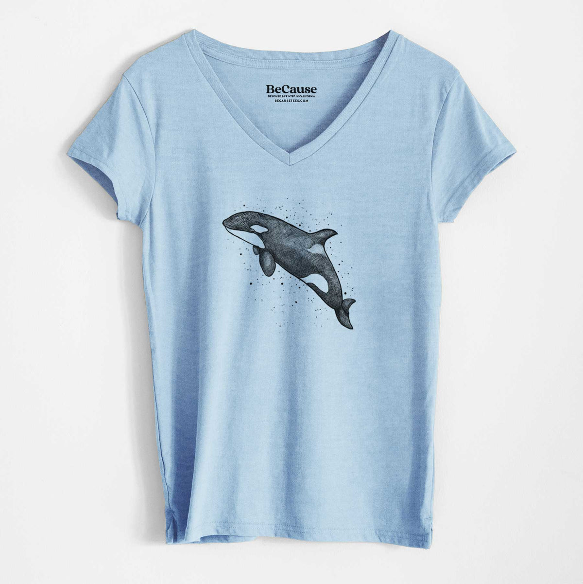 Orca Whale - Women&#39;s 100% Recycled V-neck