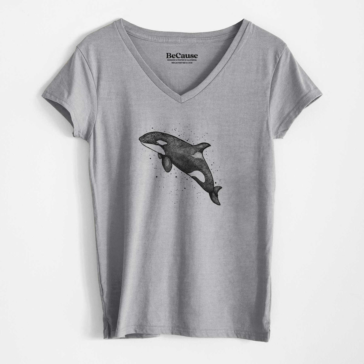 Orca Whale - Women&#39;s 100% Recycled V-neck