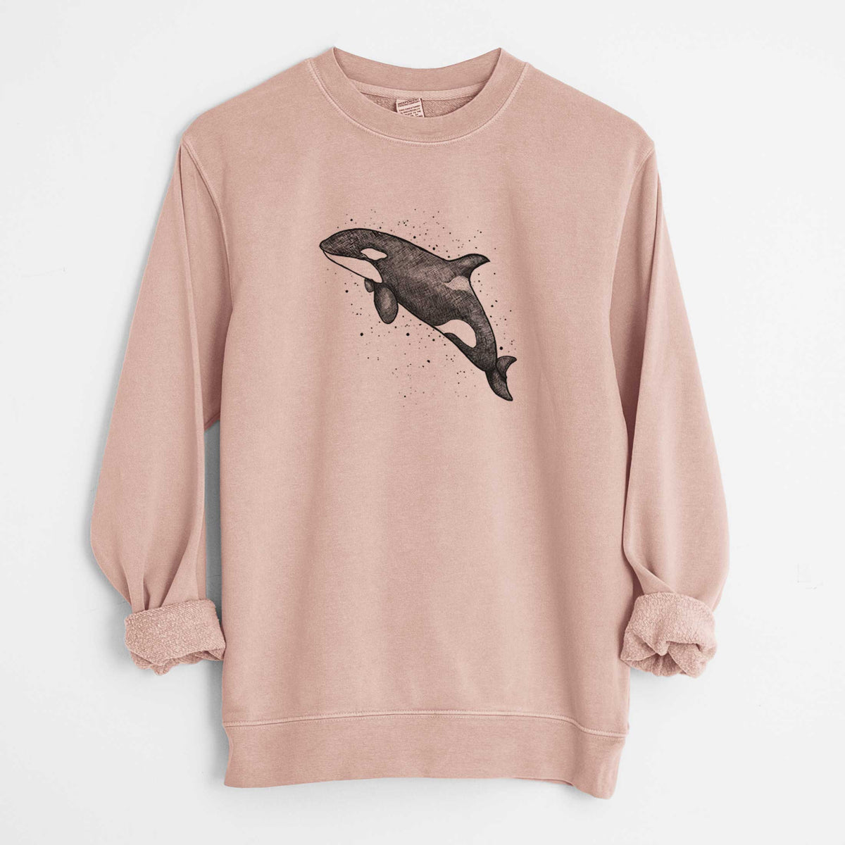 Orca Whale - Unisex Pigment Dyed Crew Sweatshirt