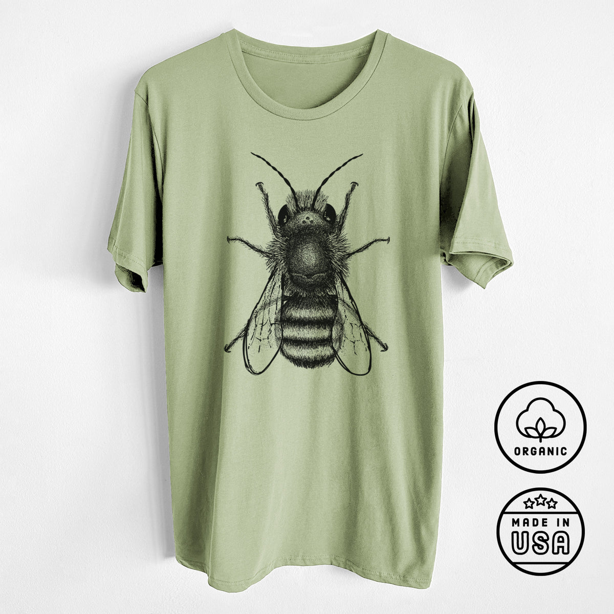 Osmia Bicornis - Red Mason Bee - Unisex Crewneck - Made in USA - 100% Organic Cotton