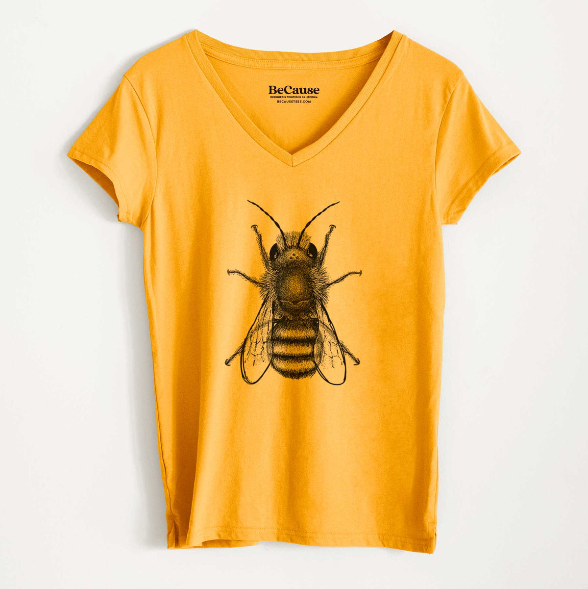 Osmia Bicornis - Red Mason Bee - Women&#39;s 100% Recycled V-neck