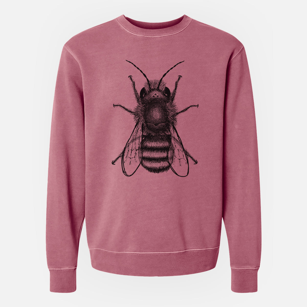 Osmia Bicornis - Red Mason Bee - Unisex Pigment Dyed Crew Sweatshirt