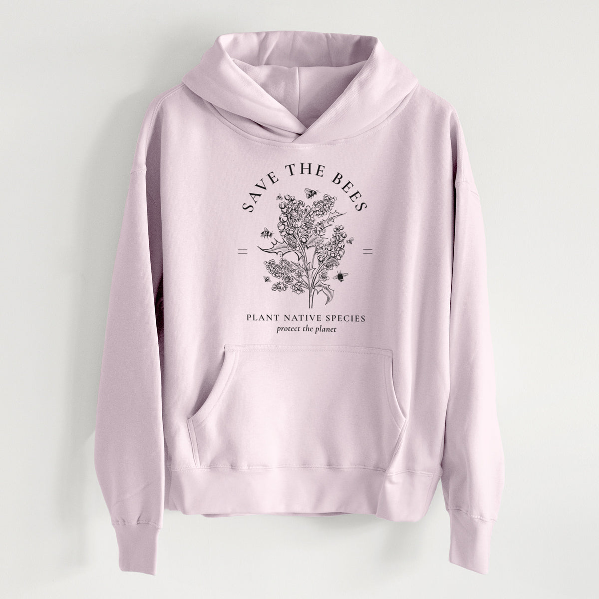 Save the Bees - Plant Native Species - Women&#39;s Heavyweight Relaxed Hoodie