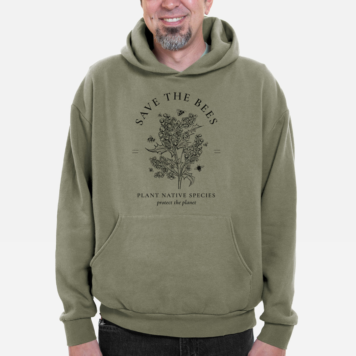 Save the Bees - Plant Native Species  - Bodega Midweight Hoodie