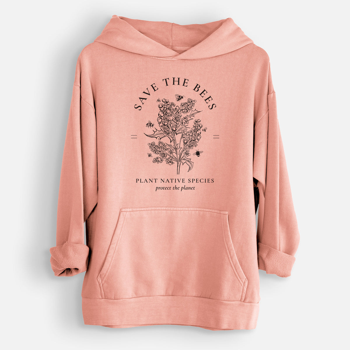 Save the Bees - Plant Native Species  - Urban Heavyweight Hoodie