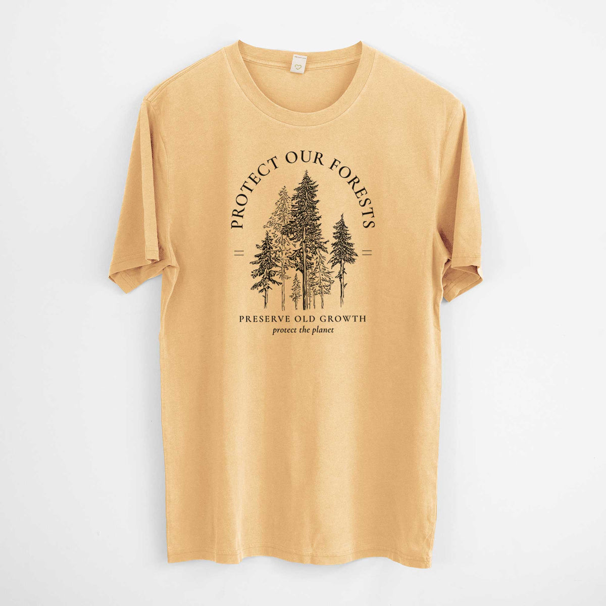 Protect our Forests - Preserve Old Growth -  Mineral Wash 100% Organic Cotton Short Sleeve