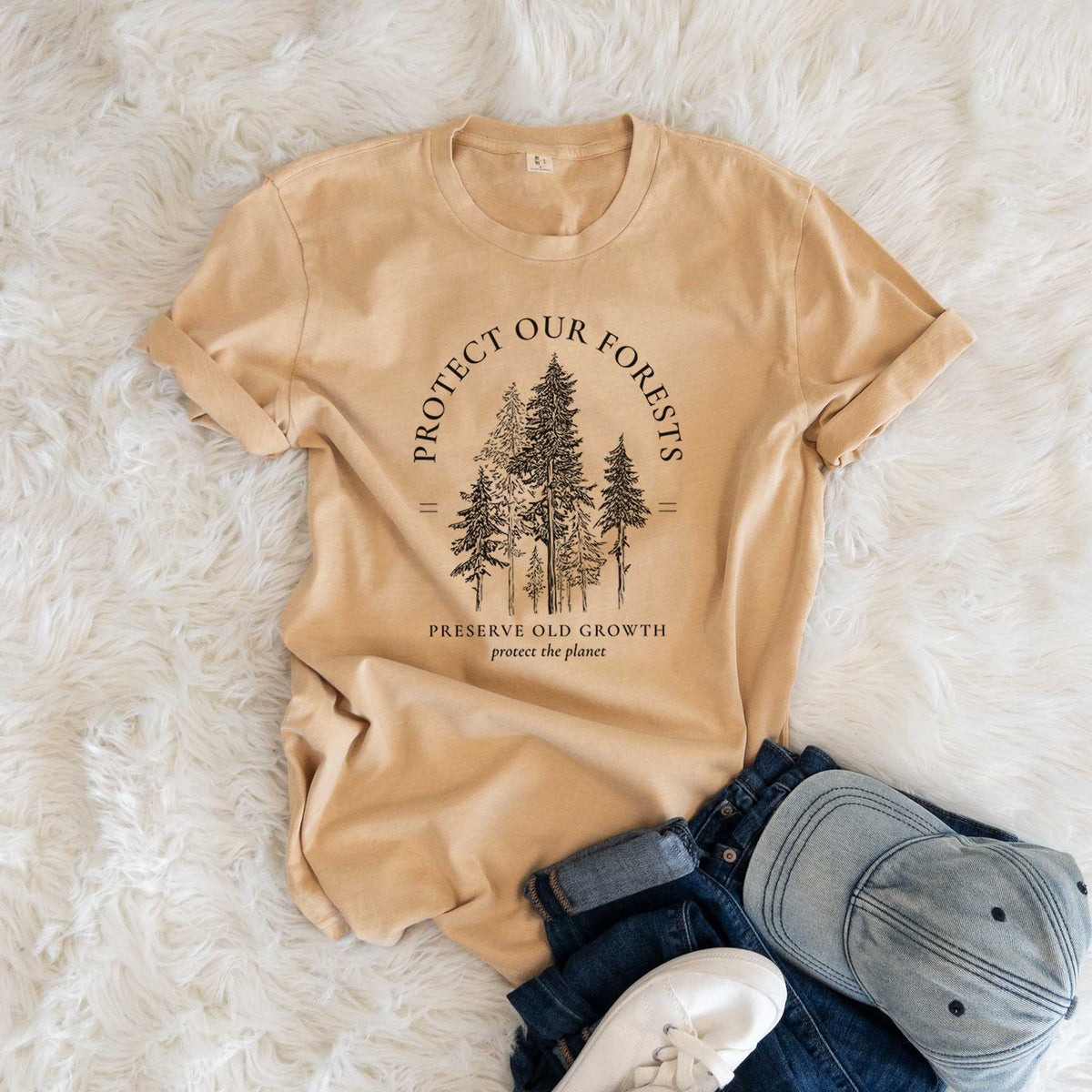 Protect our Forests - Preserve Old Growth -  Mineral Wash 100% Organic Cotton Short Sleeve