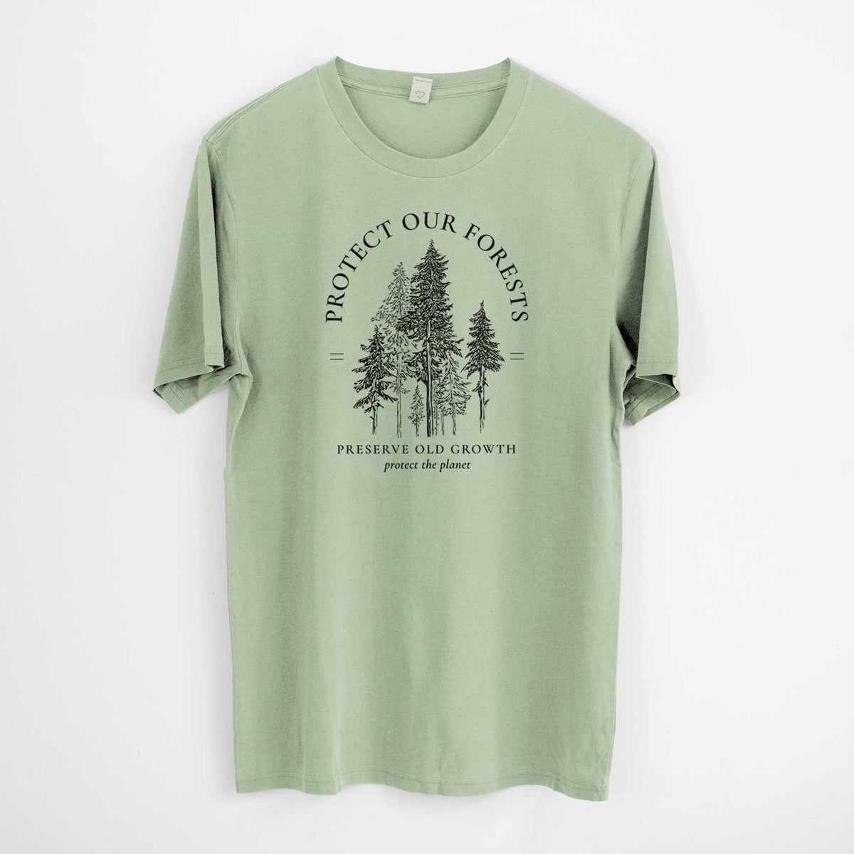 Protect our Forests - Preserve Old Growth -  Mineral Wash 100% Organic Cotton Short Sleeve