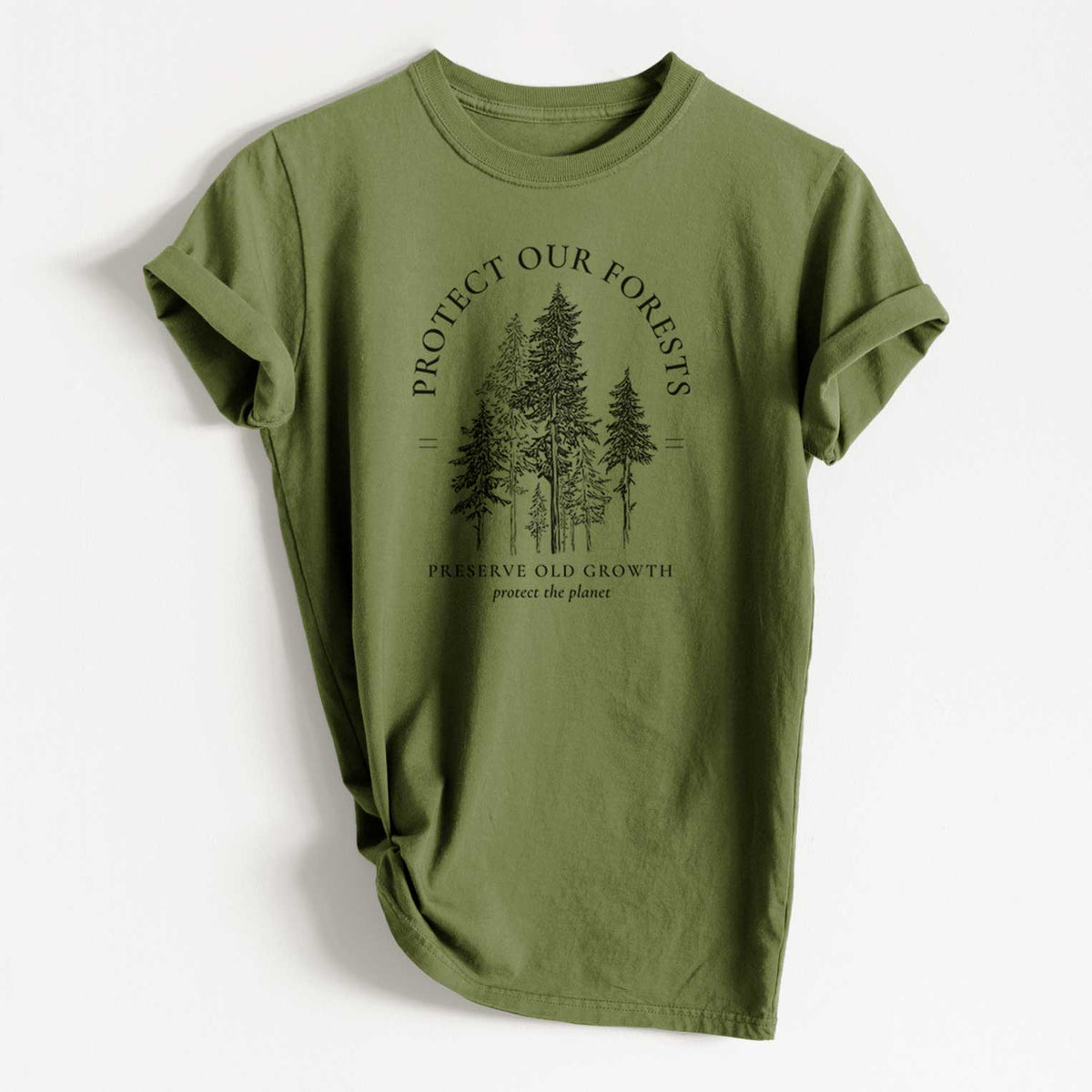 Protect our Forests - Preserve Old Growth - Heavyweight Men&#39;s 100% Organic Cotton Tee