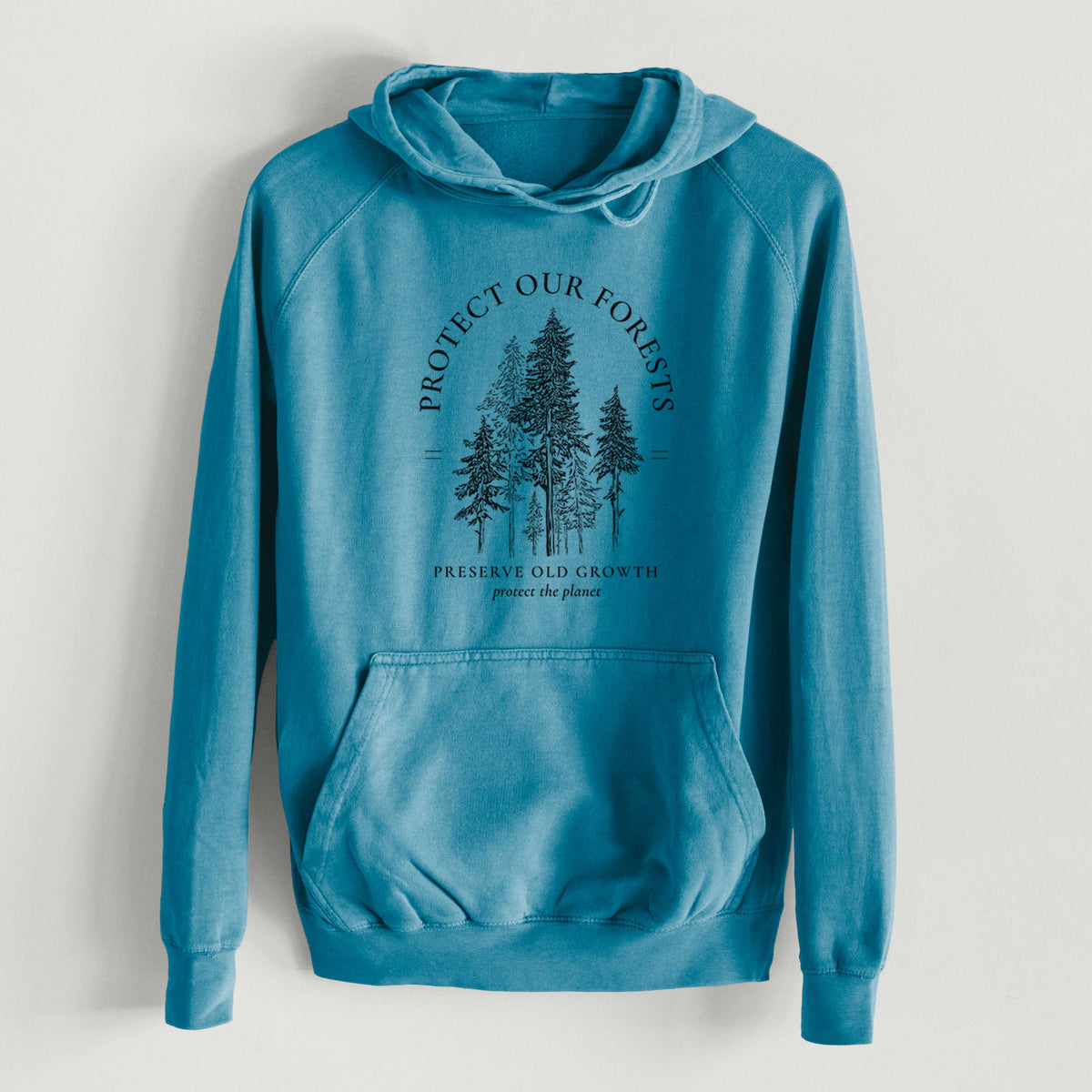 Protect our Forests - Preserve Old Growth  - Mid-Weight Unisex Vintage 100% Cotton Hoodie