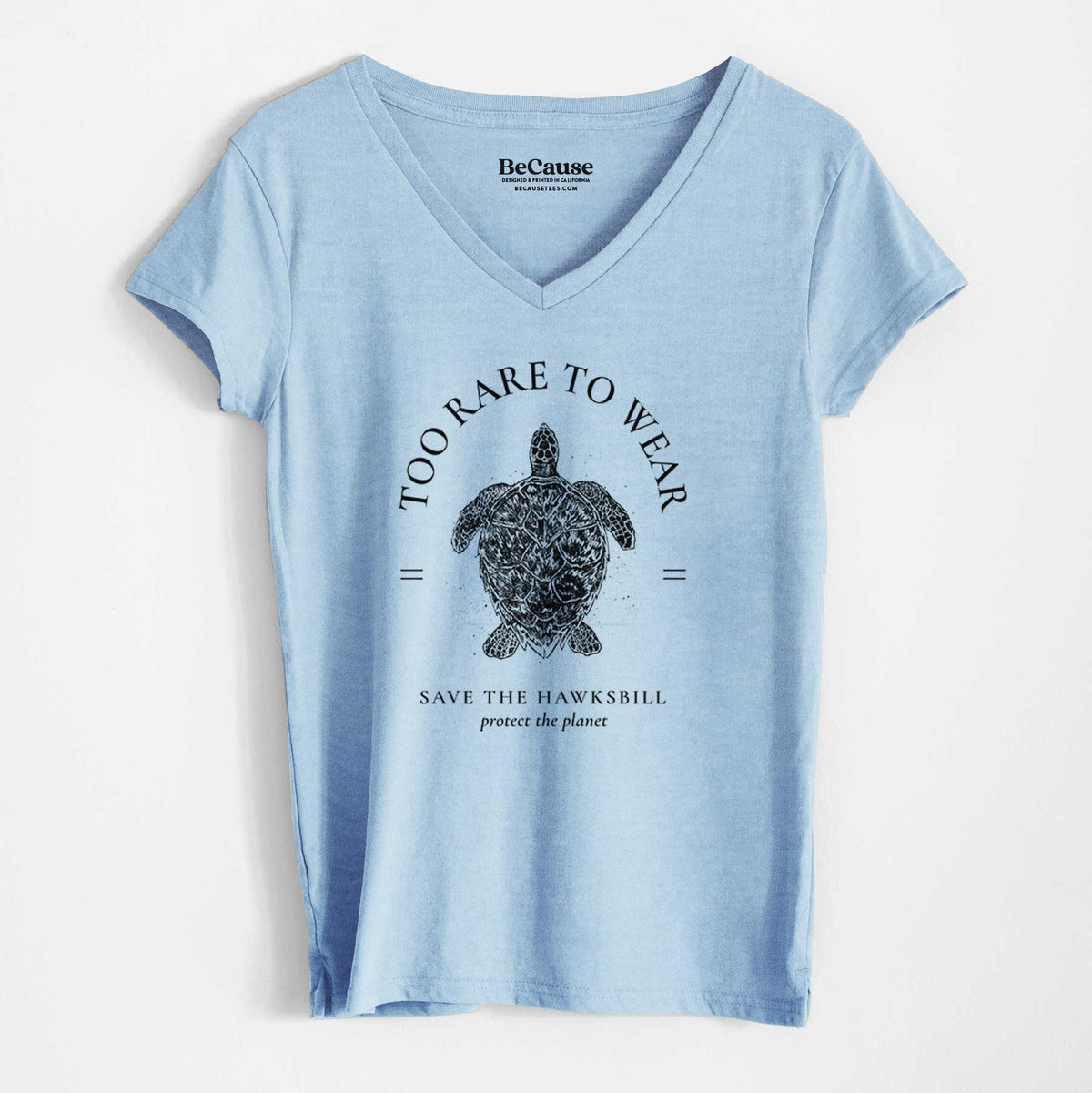 Too Rare to Wear - Save the Hawksbill - Women&#39;s 100% Recycled V-neck