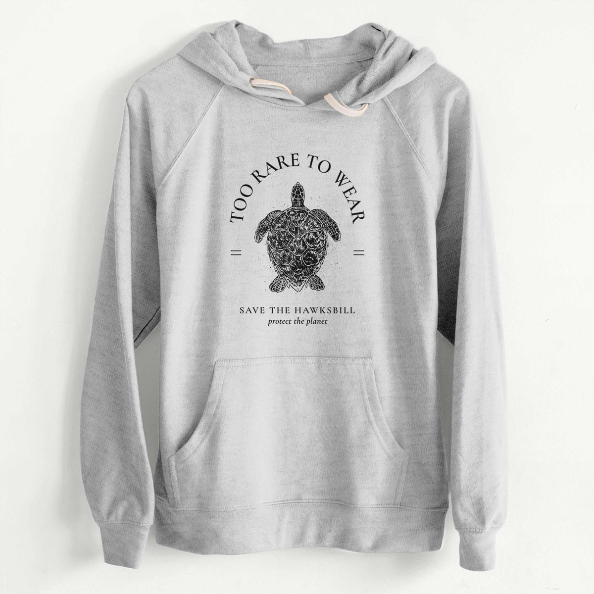 Too Rare to Wear - Save the Hawksbill  - Slim Fit Loopback Terry Hoodie