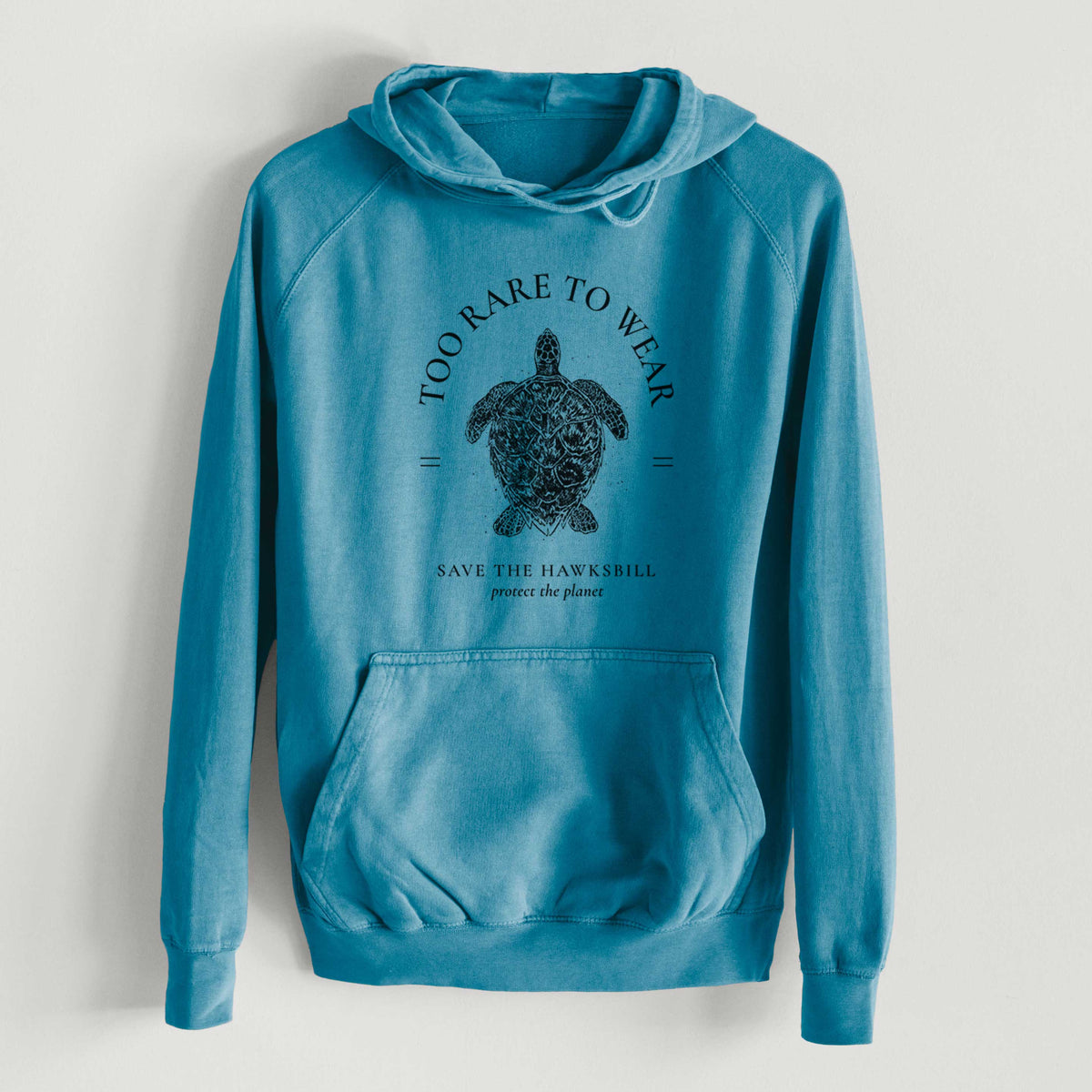 Too Rare to Wear - Save the Hawksbill  - Mid-Weight Unisex Vintage 100% Cotton Hoodie