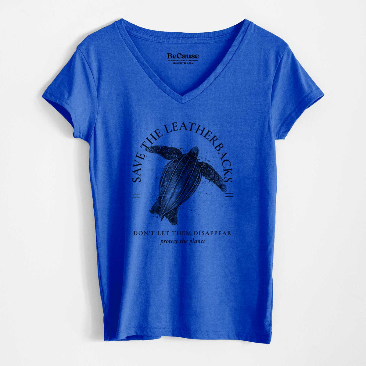 Save the Leatherbacks - Don&#39;t Let Them Disappear - Women&#39;s 100% Recycled V-neck