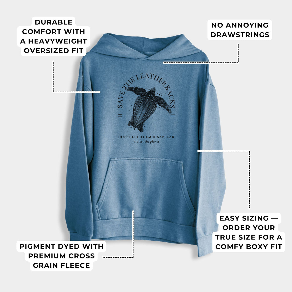 Save the Leatherbacks - Don&#39;t Let Them Disappear  - Urban Heavyweight Hoodie