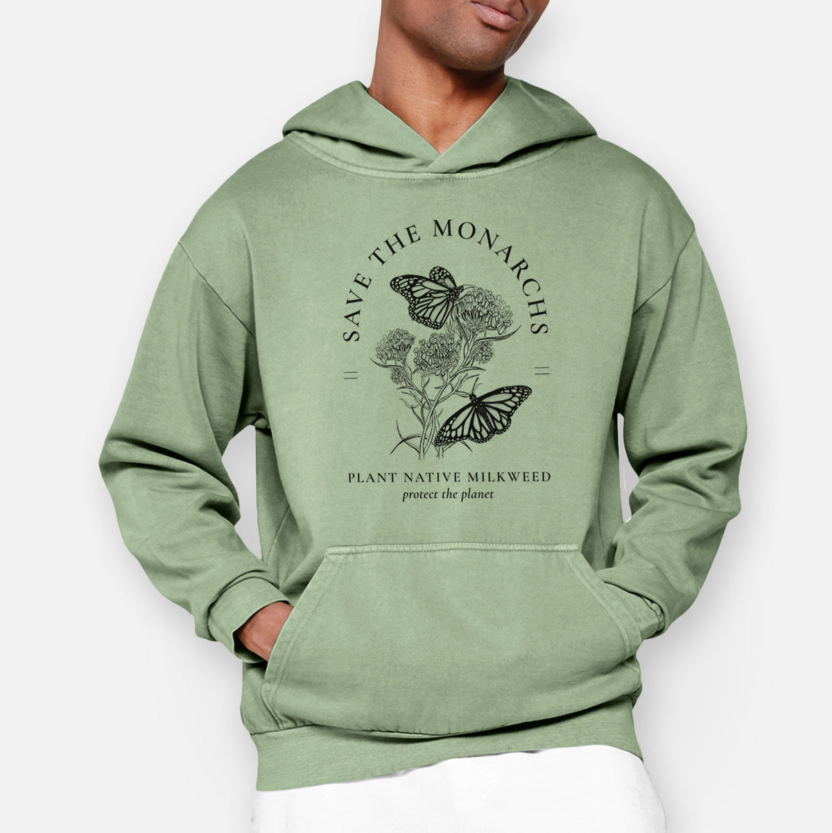 Save the Monarchs - Plant Native Milkweed  - Urban Heavyweight Hoodie