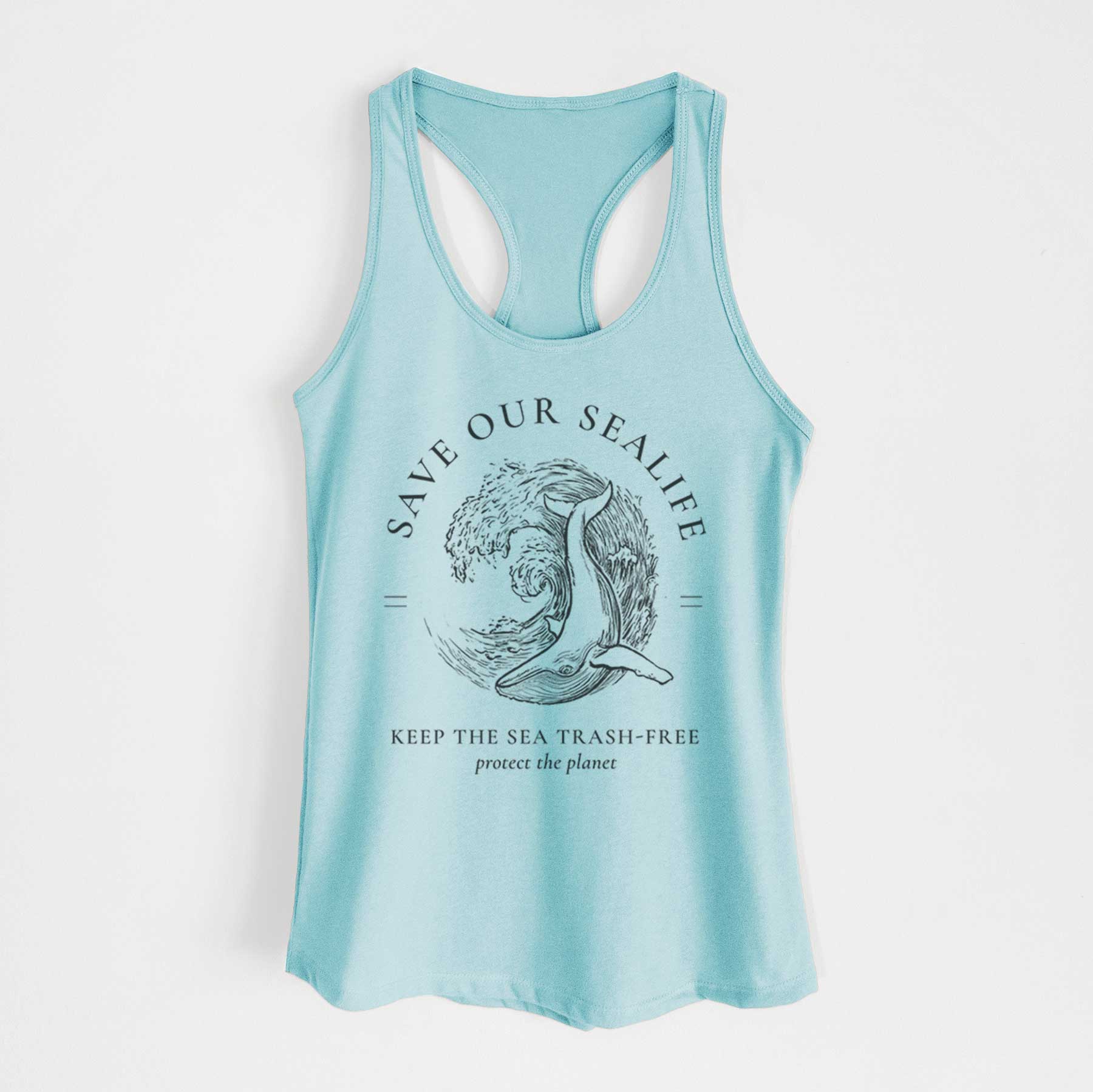 Save our Sealife - Keep the Sea Trash-Free - Women's Racerback Tanktop
