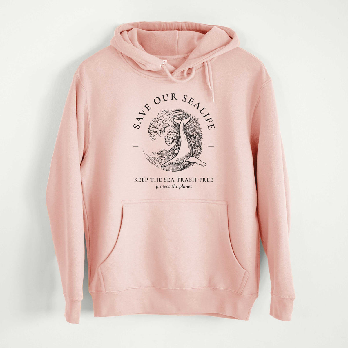 Save our Sealife - Keep the Sea Trash-Free  - Mid-Weight Unisex Premium Blend Hoodie