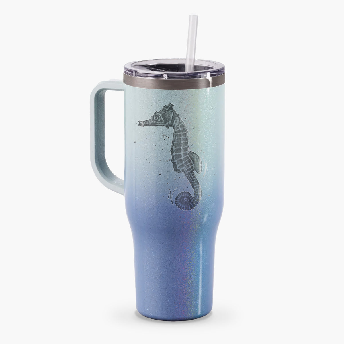 Hippocampus ingens - Pacific Seahorse - 40oz Tumbler with Handle