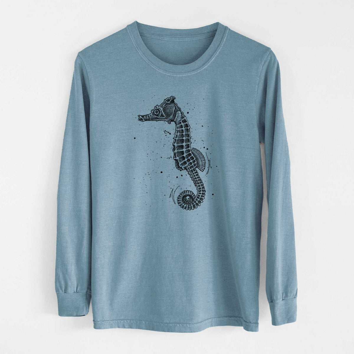 Hippocampus ingens - Pacific Seahorse - Heavyweight 100% Cotton Long Sleeve
