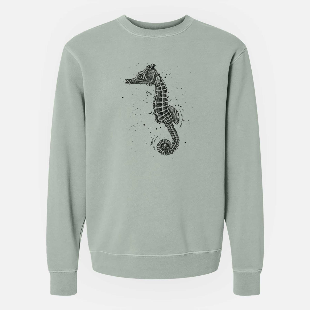 Hippocampus ingens - Pacific Seahorse - Unisex Pigment Dyed Crew Sweatshirt