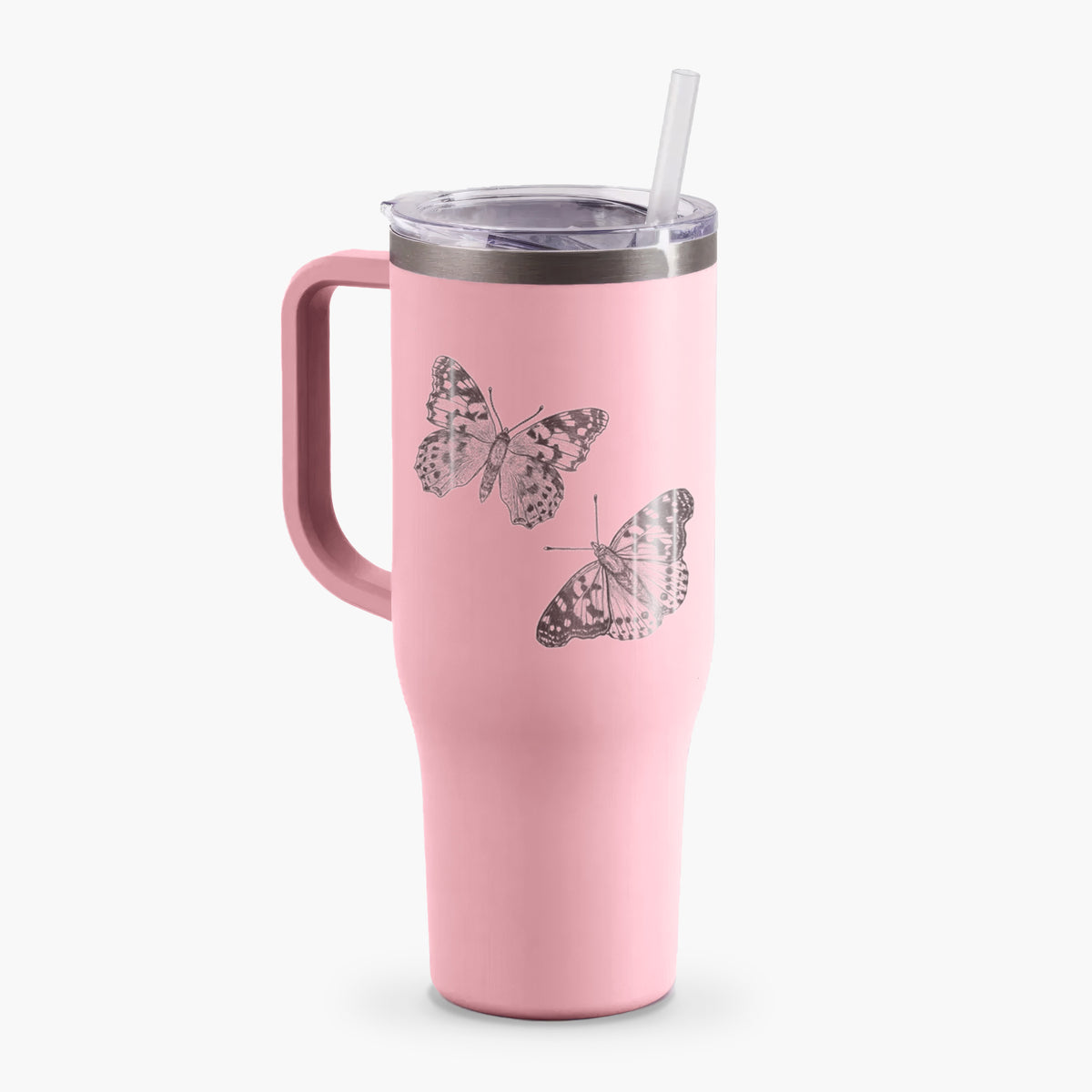 Painted Lady Butterflies - 40oz Tumbler with Handle