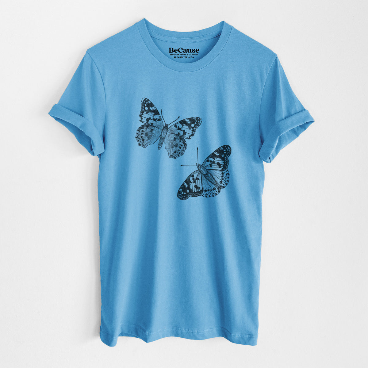 Painted Lady Butterflies - Lightweight 100% Cotton Unisex Crewneck