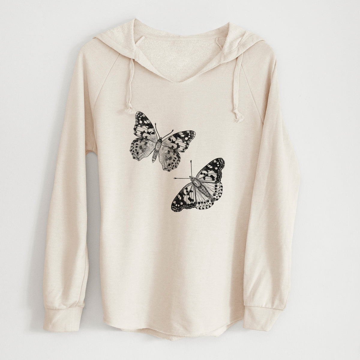 Painted Lady Butterflies - Cali Wave Hooded Sweatshirt
