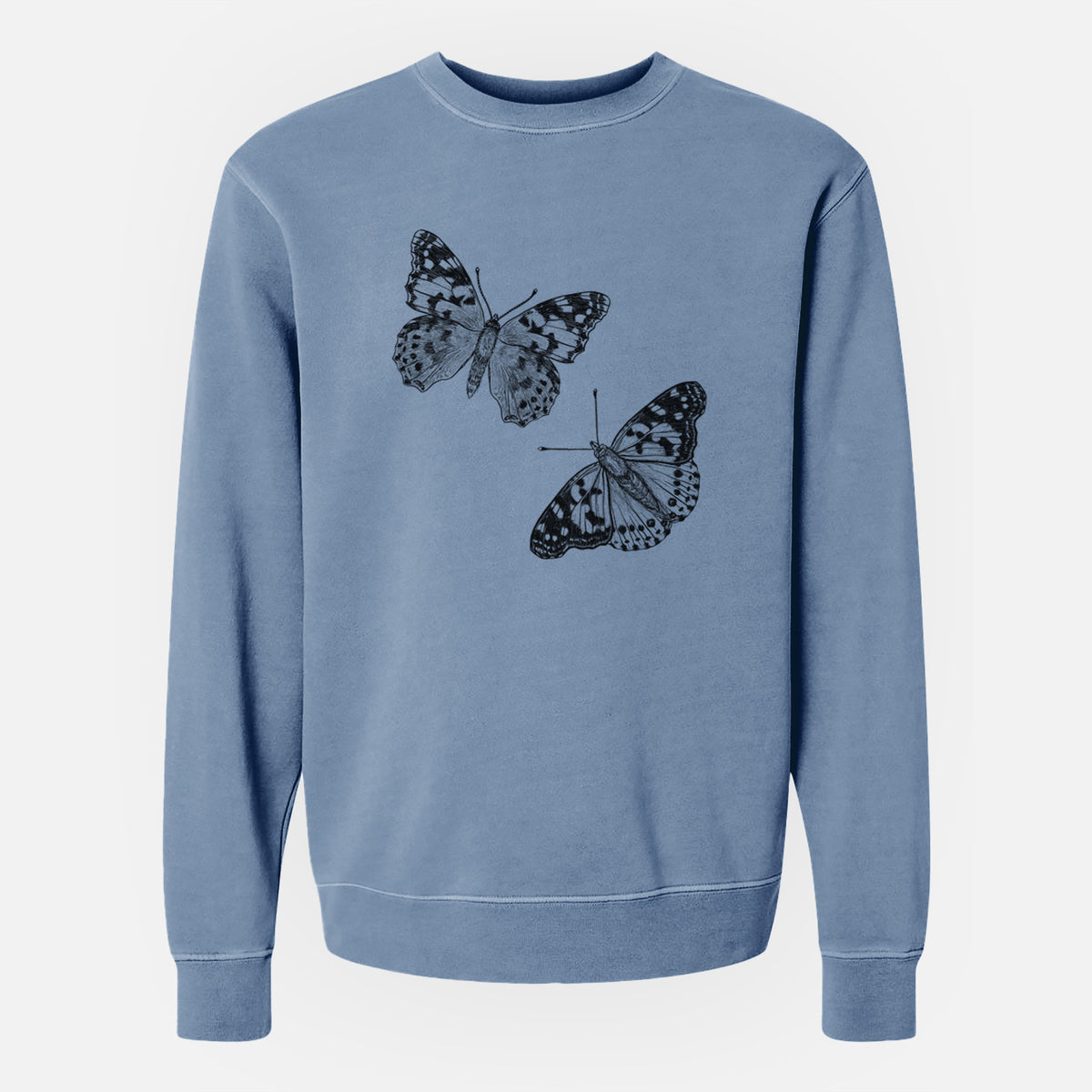 Painted Lady Butterflies - Unisex Pigment Dyed Crew Sweatshirt