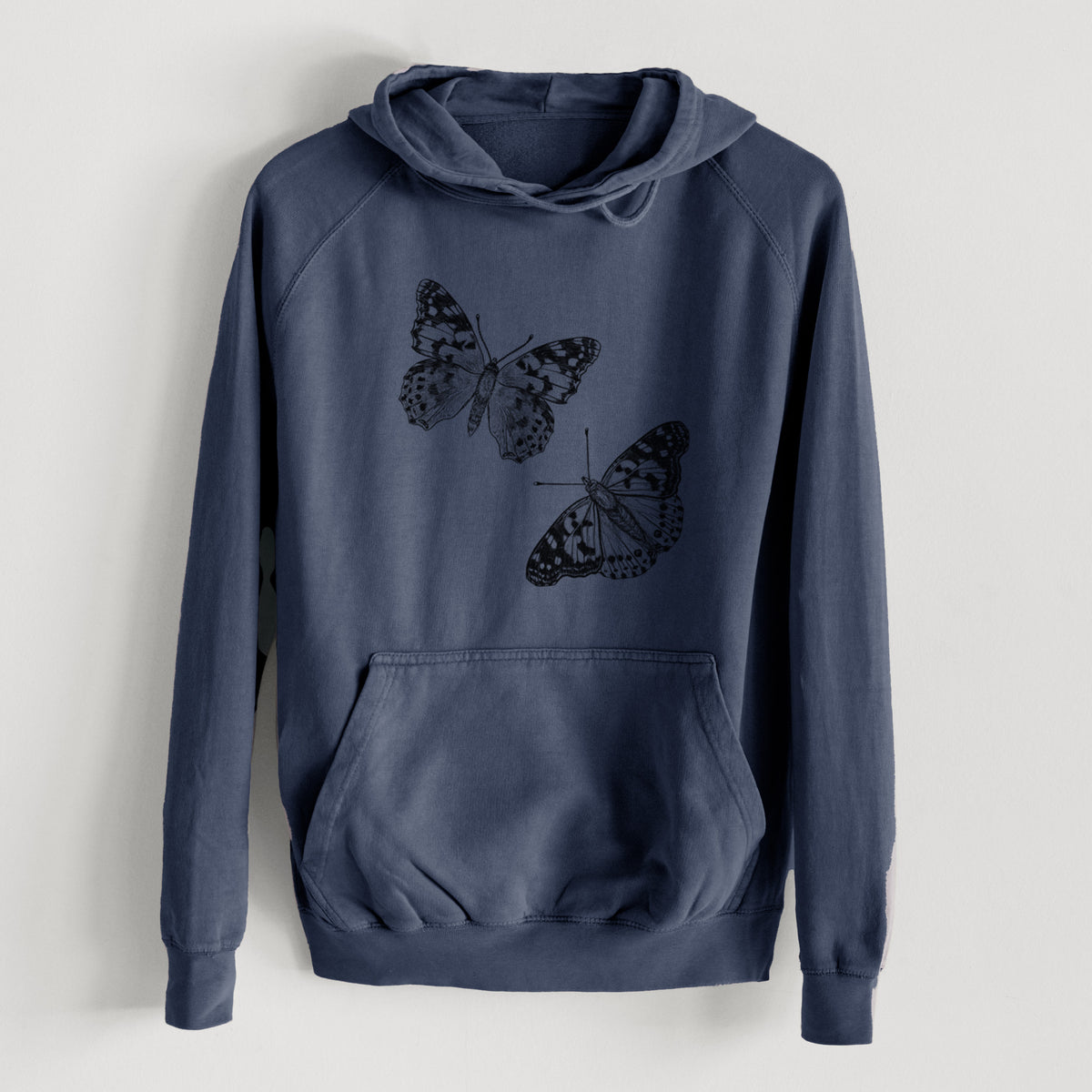 Painted Lady Butterflies  - Mid-Weight Unisex Vintage 100% Cotton Hoodie