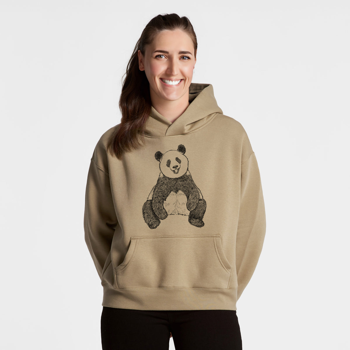 Ailuropoda melanoleuca - Giant Panda Sitting - Women&#39;s Heavyweight Relaxed Hoodie