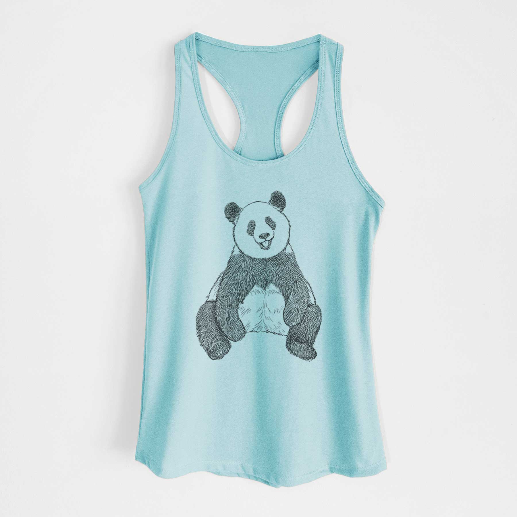Ailuropoda melanoleuca - Giant Panda Sitting - Women's Racerback Tanktop
