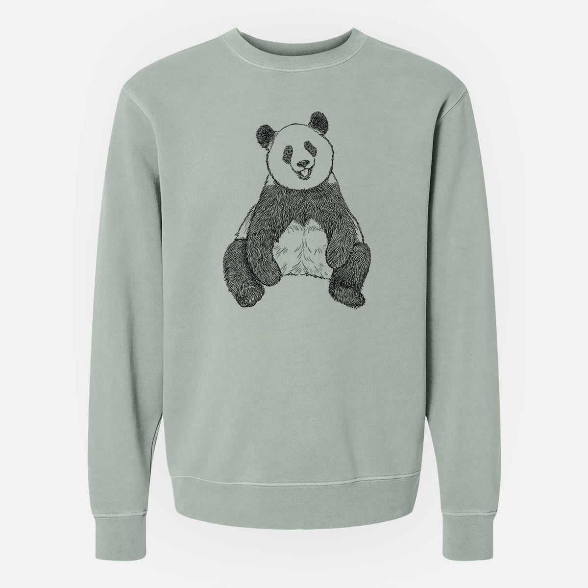 Ailuropoda melanoleuca - Giant Panda Sitting - Unisex Pigment Dyed Crew Sweatshirt