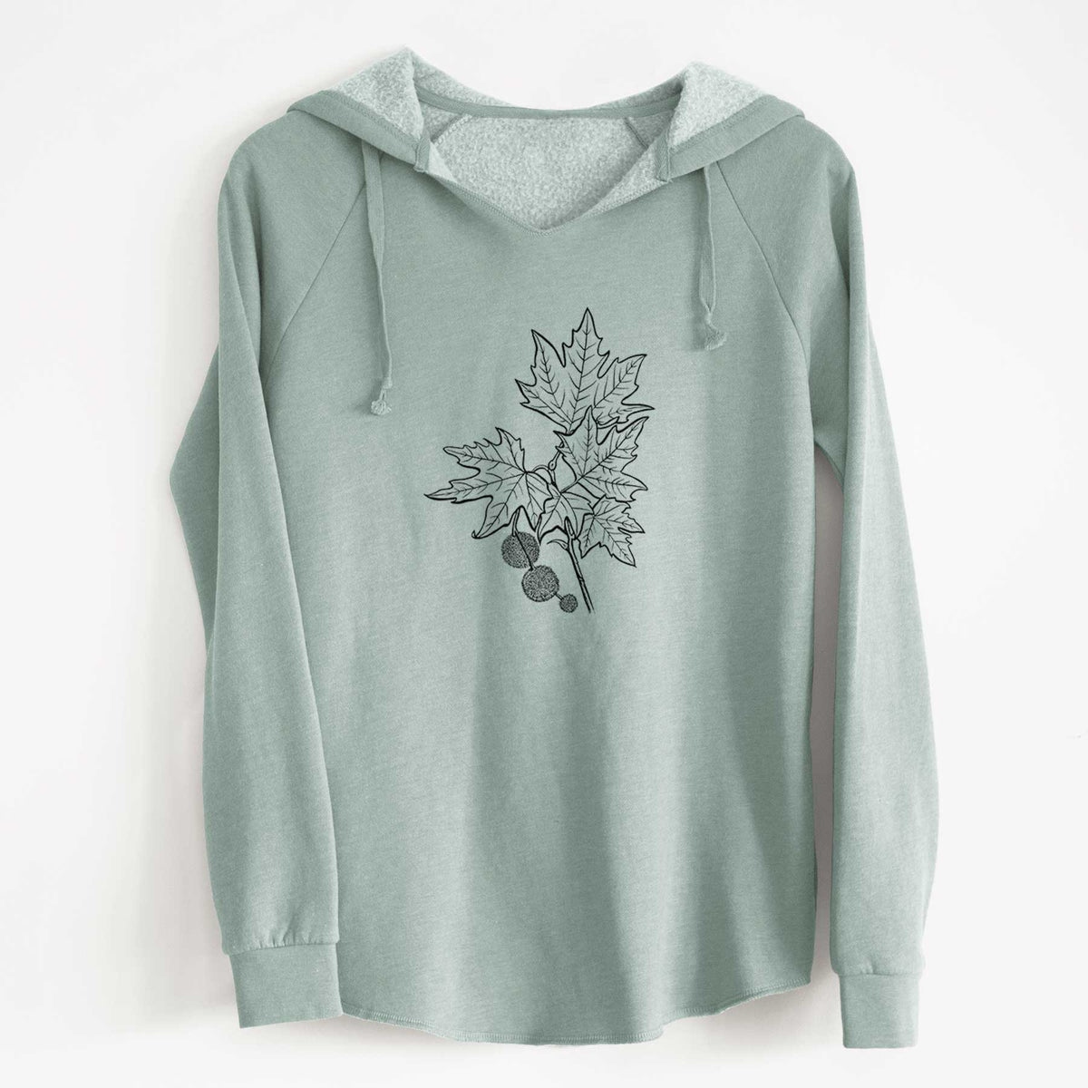 Platanus Orientalis - Oriental Plane Tree Stem with Leaves - Cali Wave Hooded Sweatshirt