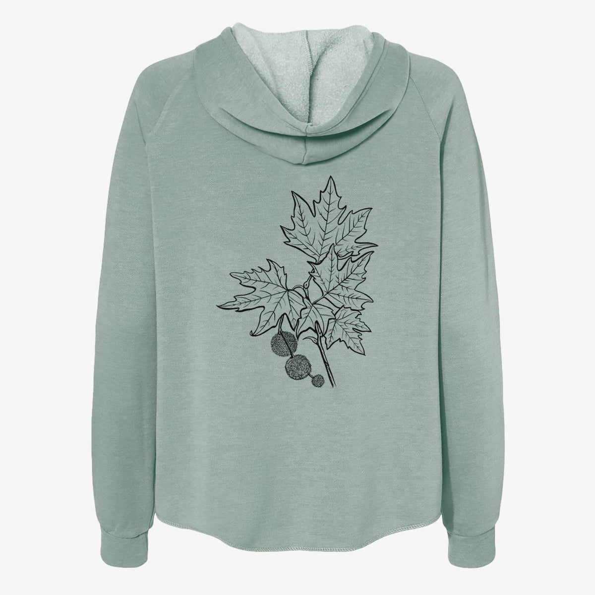 Platanus Orientalis - Oriental Plane Tree Stem with Leaves - Women&#39;s Cali Wave Zip-Up Sweatshirt