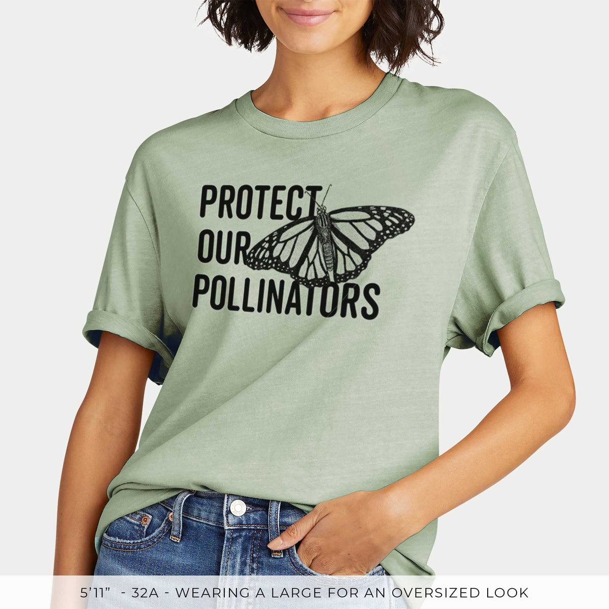 Protect our Pollinators -  Mineral Wash 100% Organic Cotton Short Sleeve