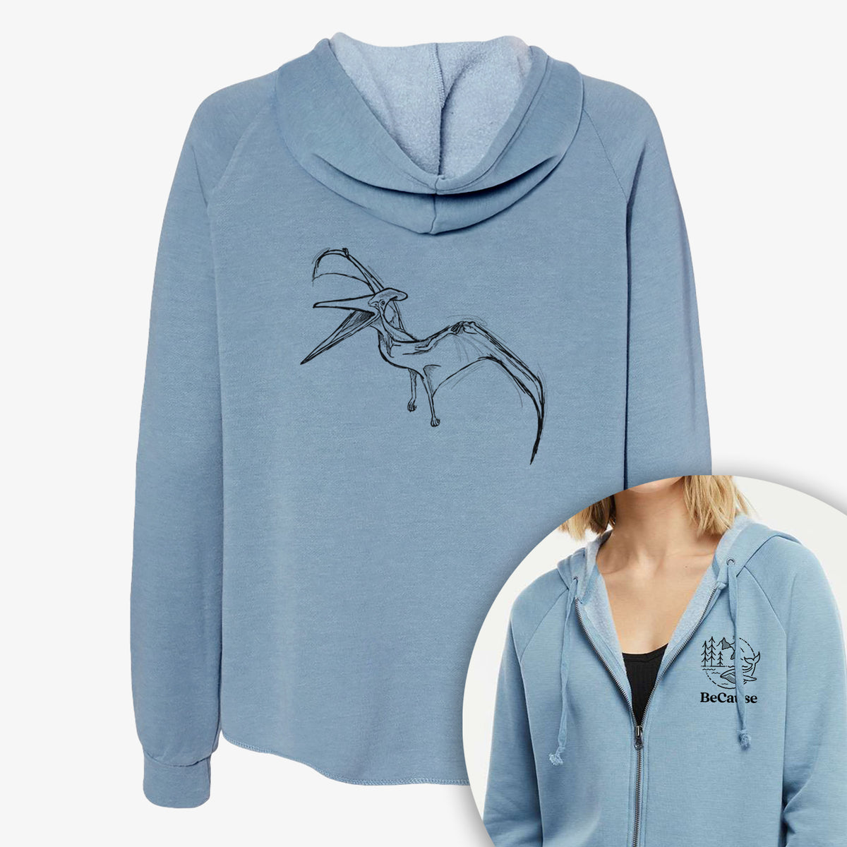 Pteranodon Longiceps - Women&#39;s Cali Wave Zip-Up Sweatshirt