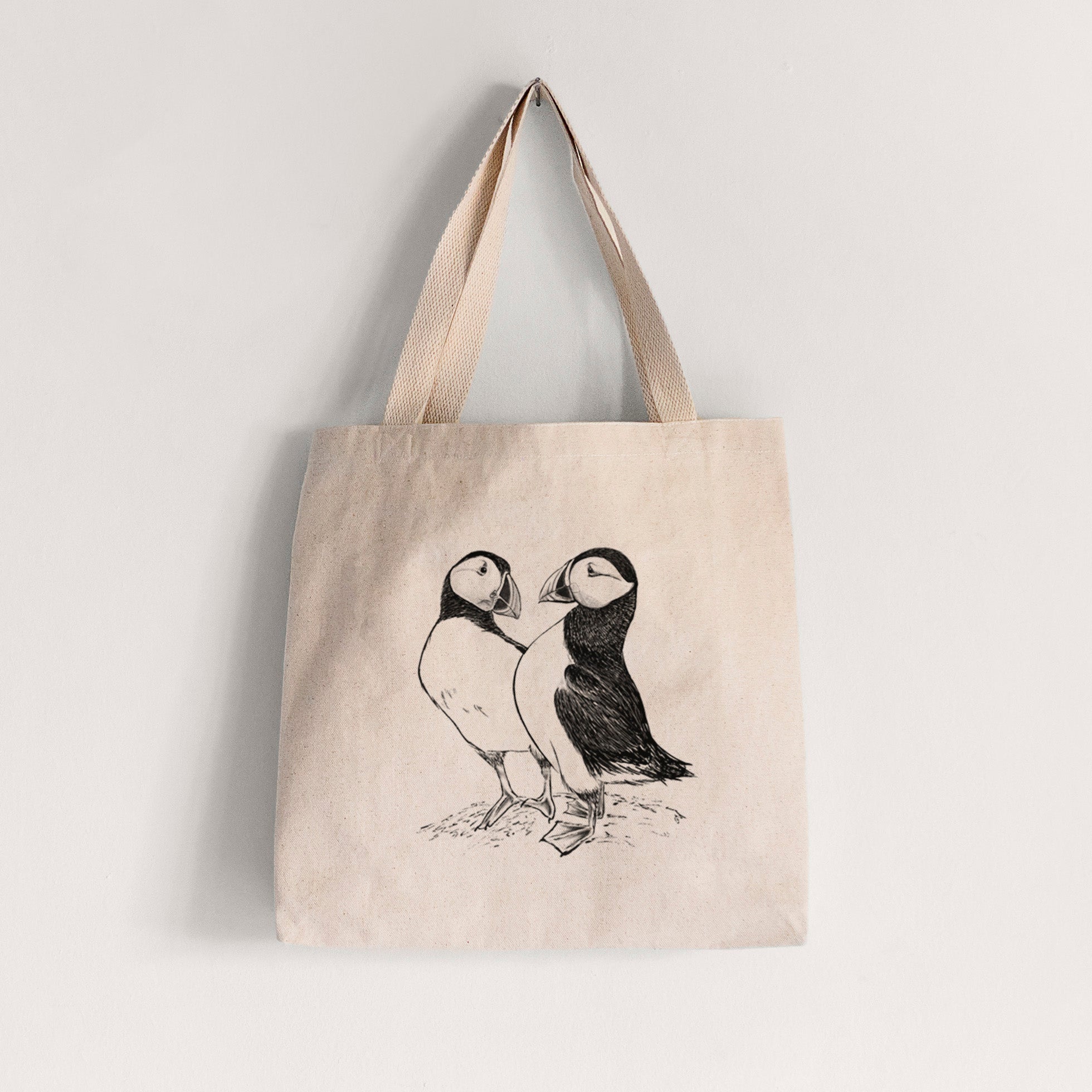 Atlantic Puffins Pair - Fratercula arctica - Tote Bag